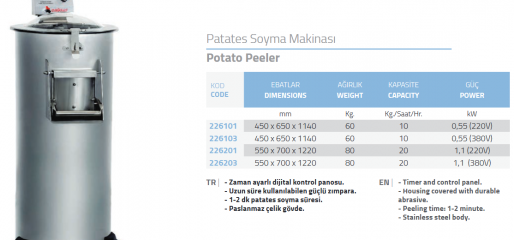 Patates Soyma Makinası